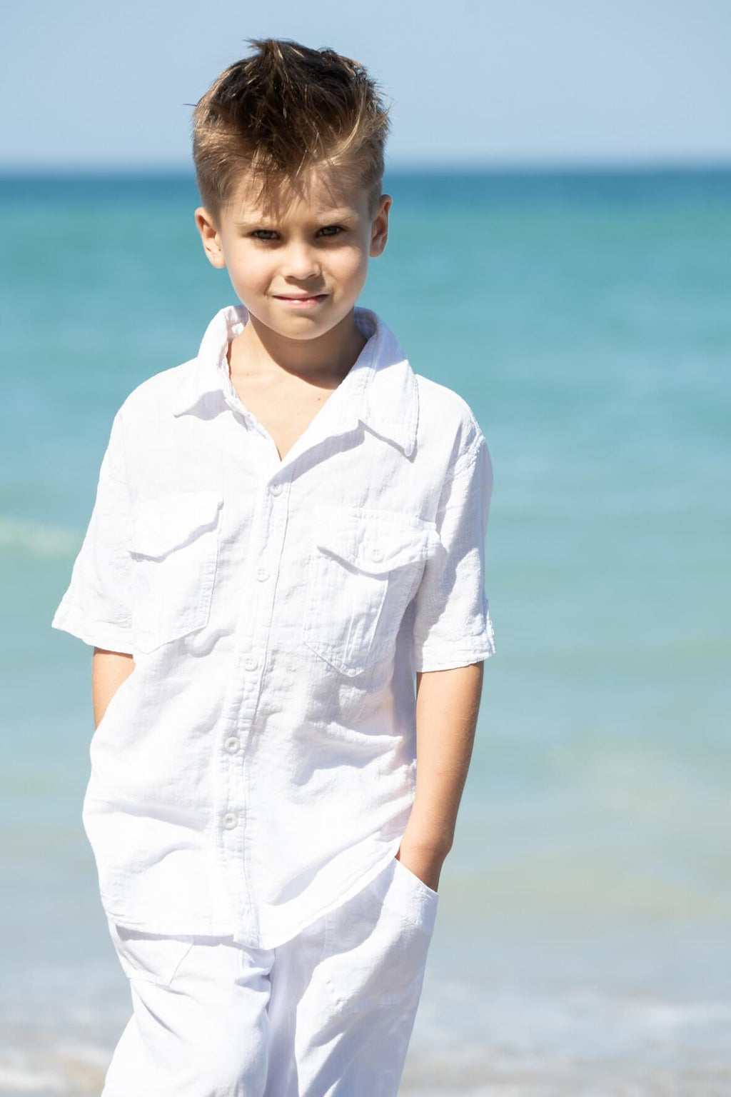 Cotton Natural Boy’s Halo Shirt