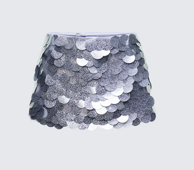 Finesse Pearle Disc Sequin Mini Skirt