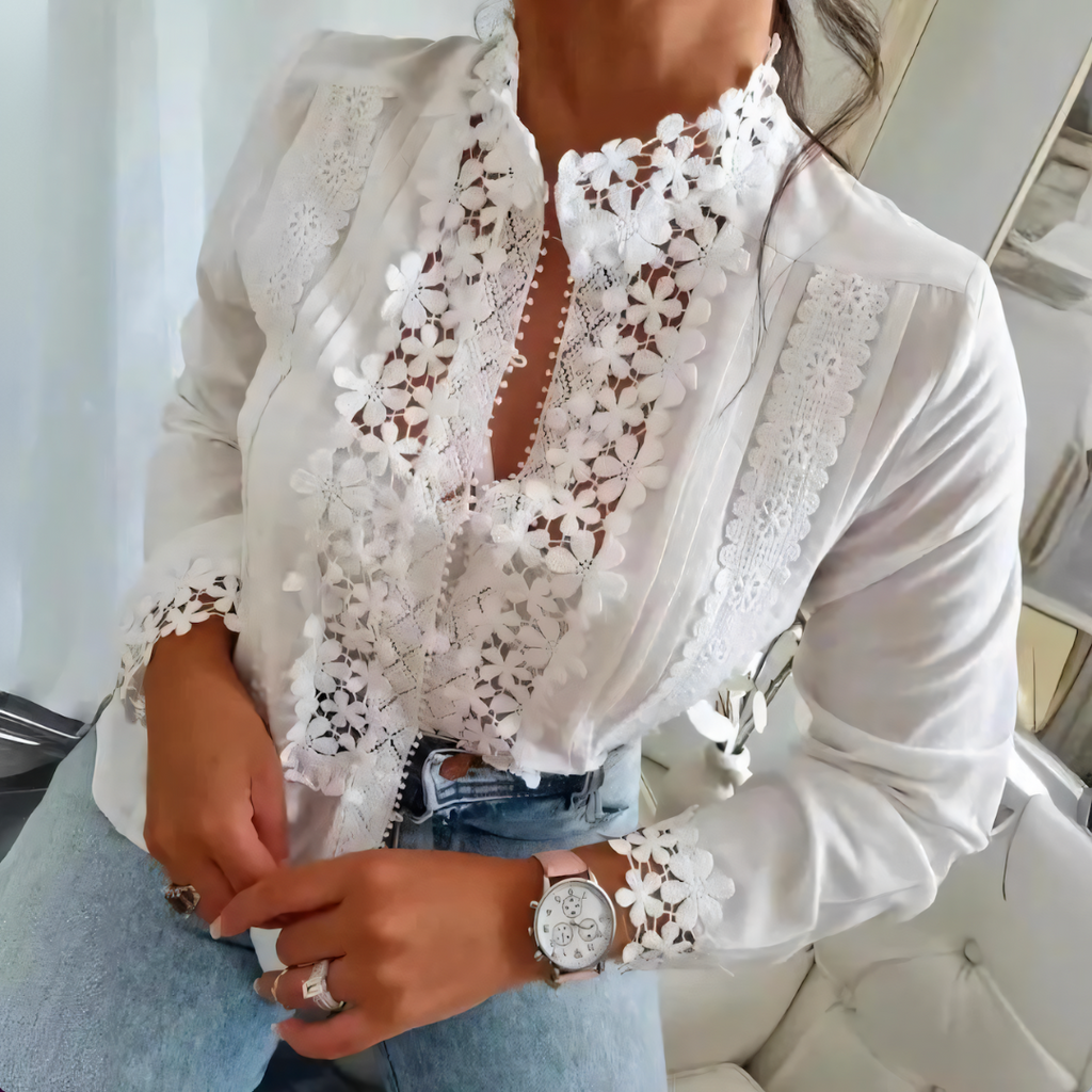 Nabalu Sofia | Women’s Lace Panel Elegant Blouse