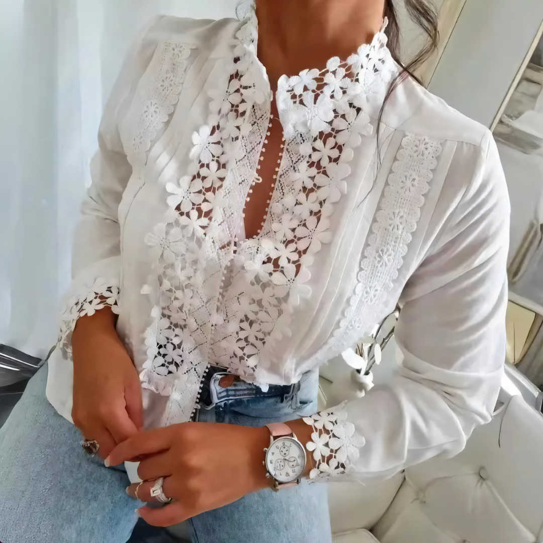 Nabalu Sofia | Women’s Lace Panel Elegant Blouse