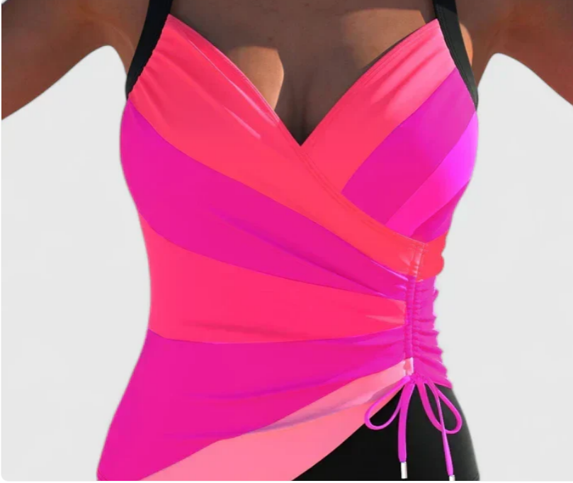 Nabalu Elvara | Women’s Striped Wrap One Piece Swimsuit