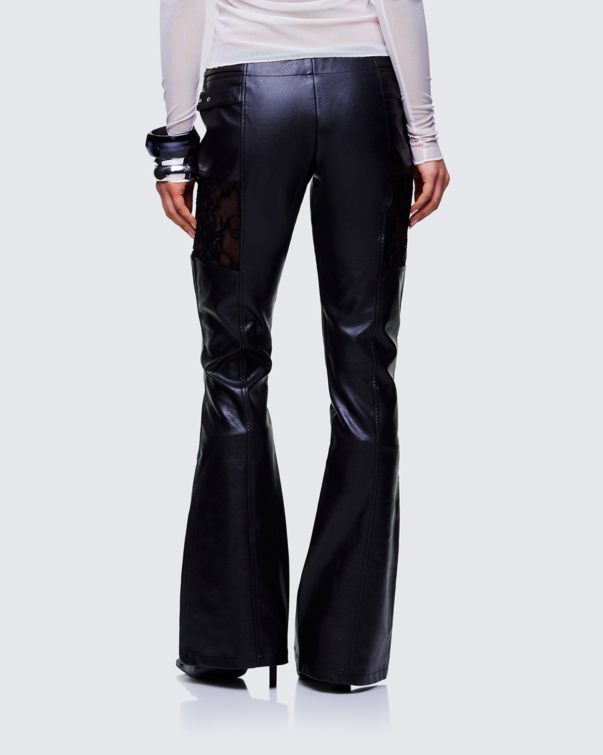 Finesse Vyra Black Vegan Leather Pants