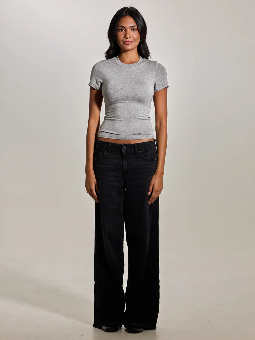 Klassy Crew Neck Braless T-Shirt 1