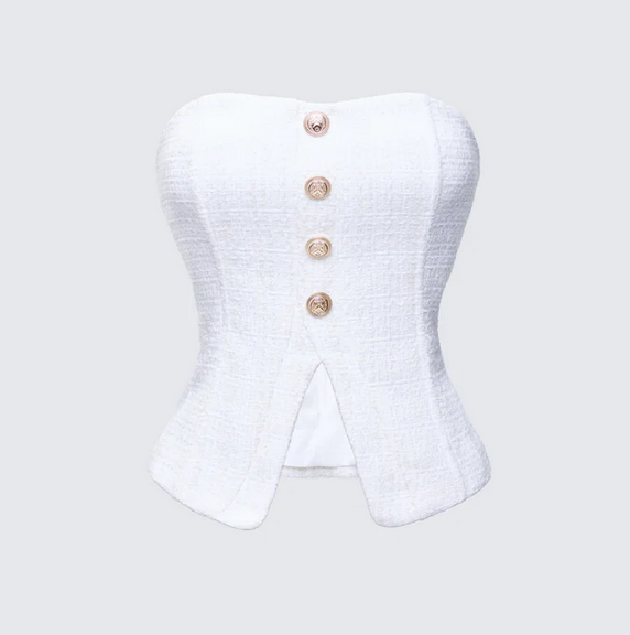 Finesse Nomi Tweed Bandeau Top