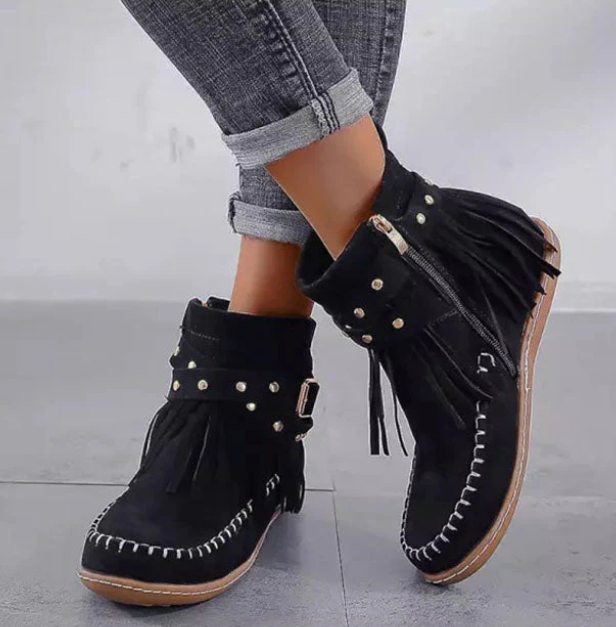 Harper & Lane Allison - Fringe Ankle Boots