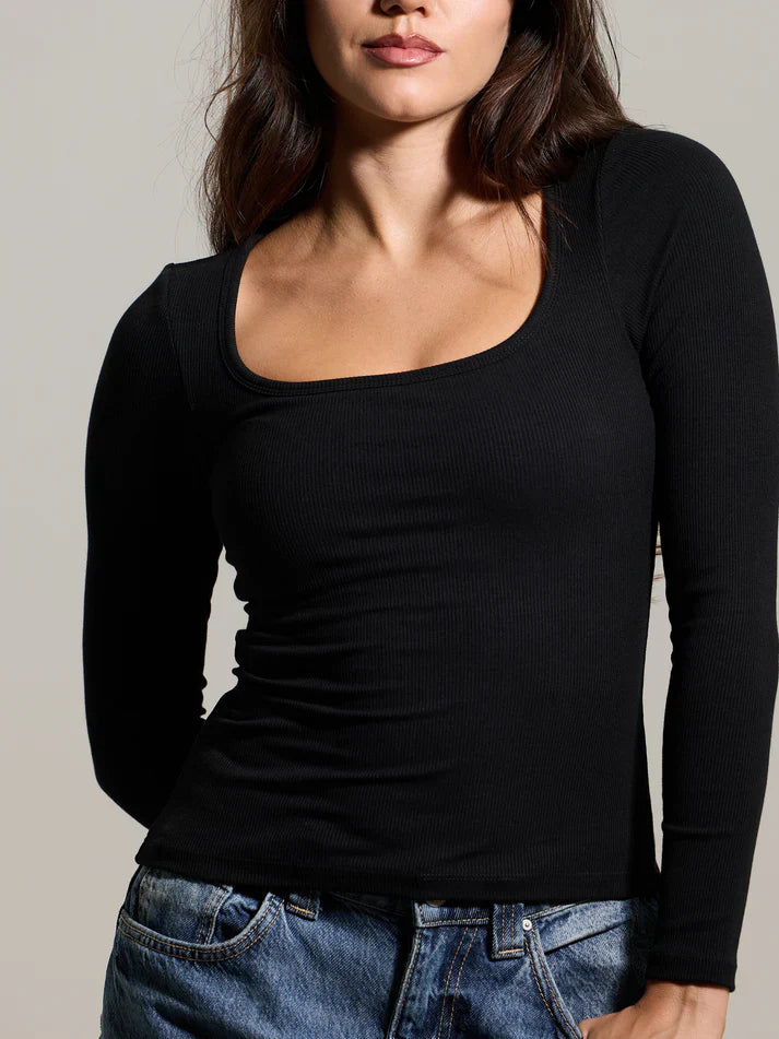Klassy Bamboo Long Sleeve Scoop Neck Brami (Full Length)