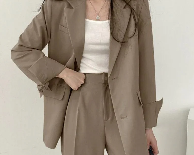 Nabalu Women’s Elegant Evening Set – Tailored Blazer and Wide Leg Pants