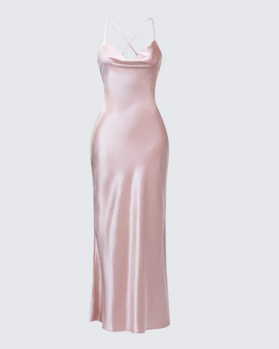 Finesse Elspeth Satin Bias Slip Maxi Dress