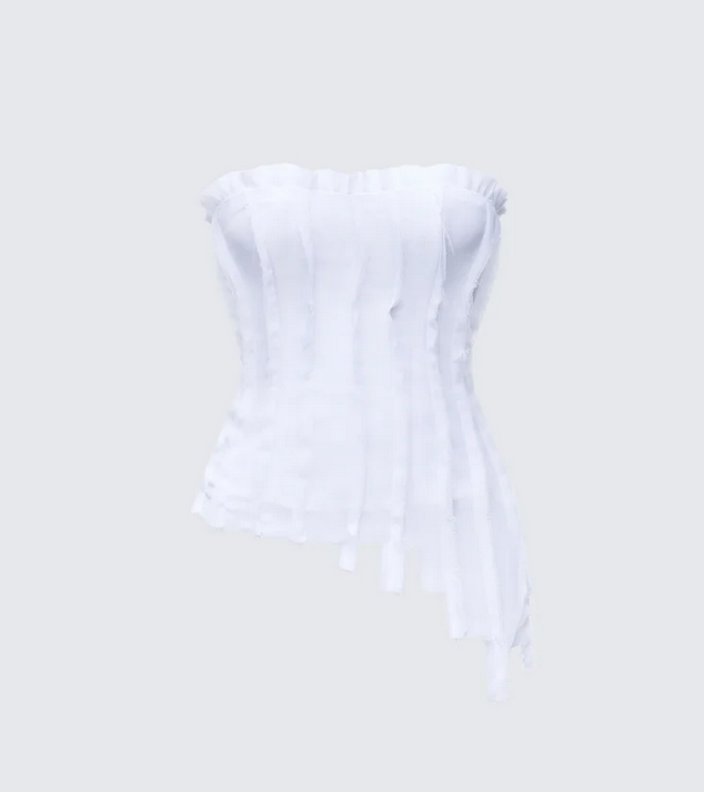 Finesse Claudette Chiffon Asymmetric Corset Top