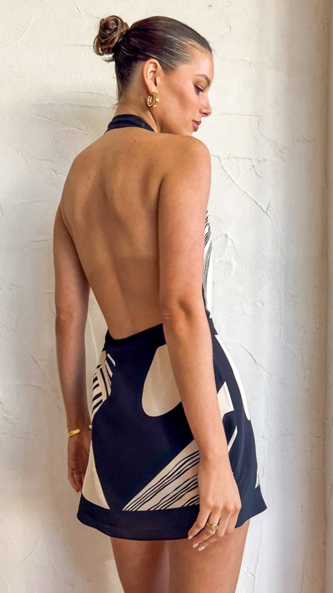 Nabalu Solenne | Women’s Halter Wrap Tie Waist Mini Dress
