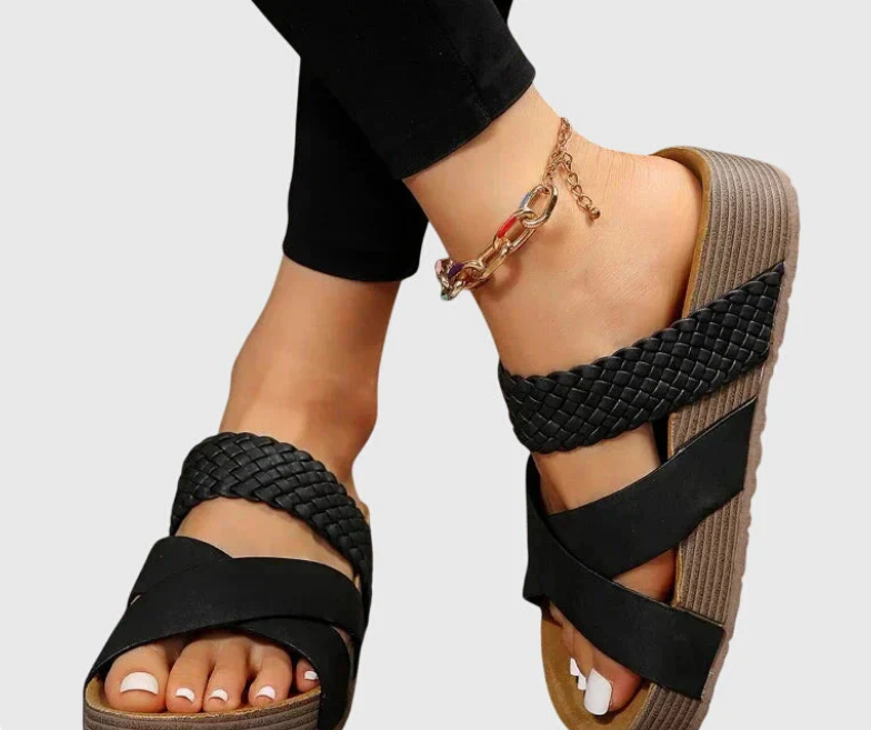 Nabalu Aurevia | Women's Cross Strap Platform Orthopedic Slides