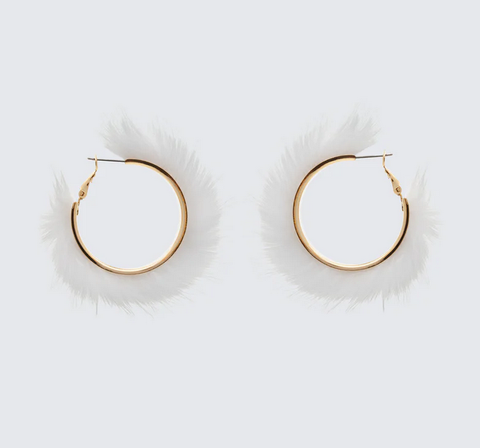 Finesse Huntleigh Fur Hoop Earrings
