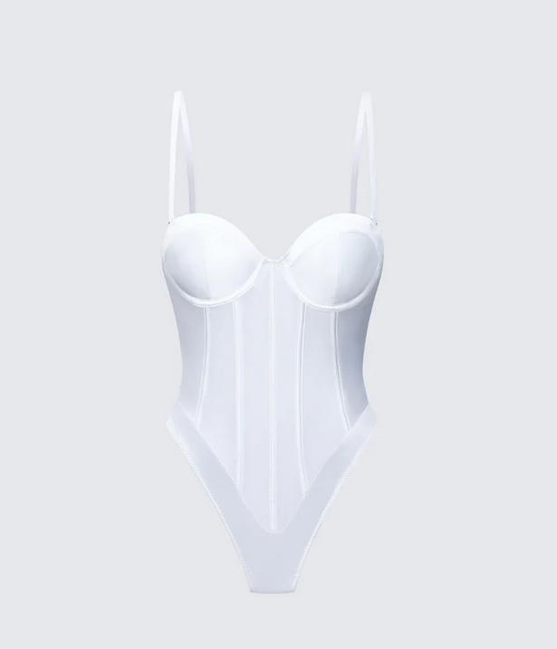 Finesse Cinderella Mesh Detachable Strap Bodysuit