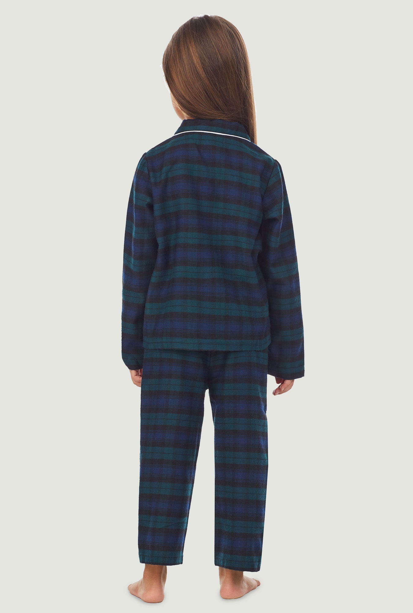 Lanz of Salzburg Kid's Unisex Toddler & Kids Black Watch Plaid Pajama Set