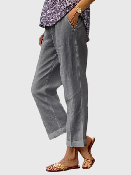 Nabalu Women’s Straight Leg Pants – Relaxed Fit Ankle Sumemer Trousers