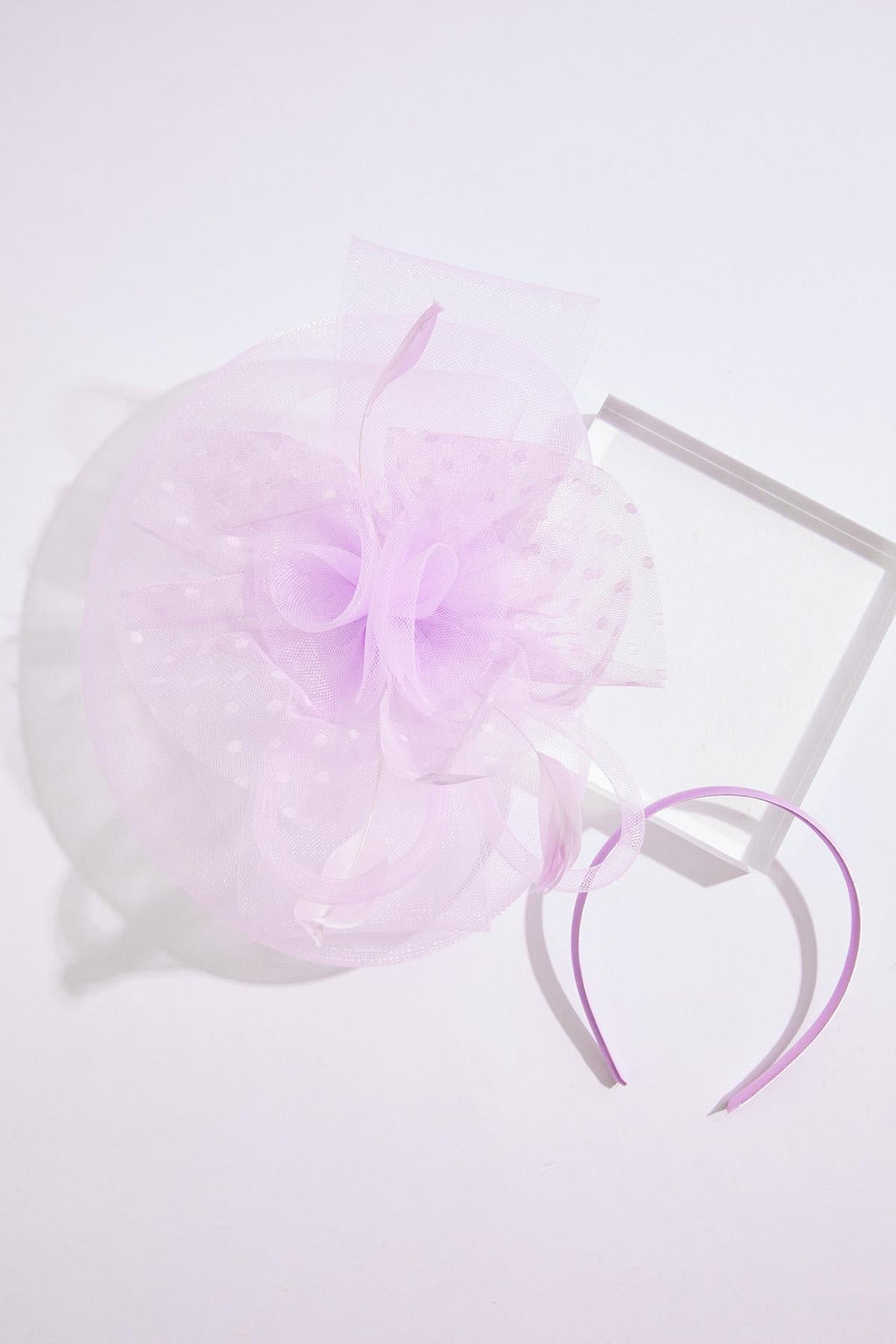 Cato Fashions Purple Dotted Mesh Veil Fascinator