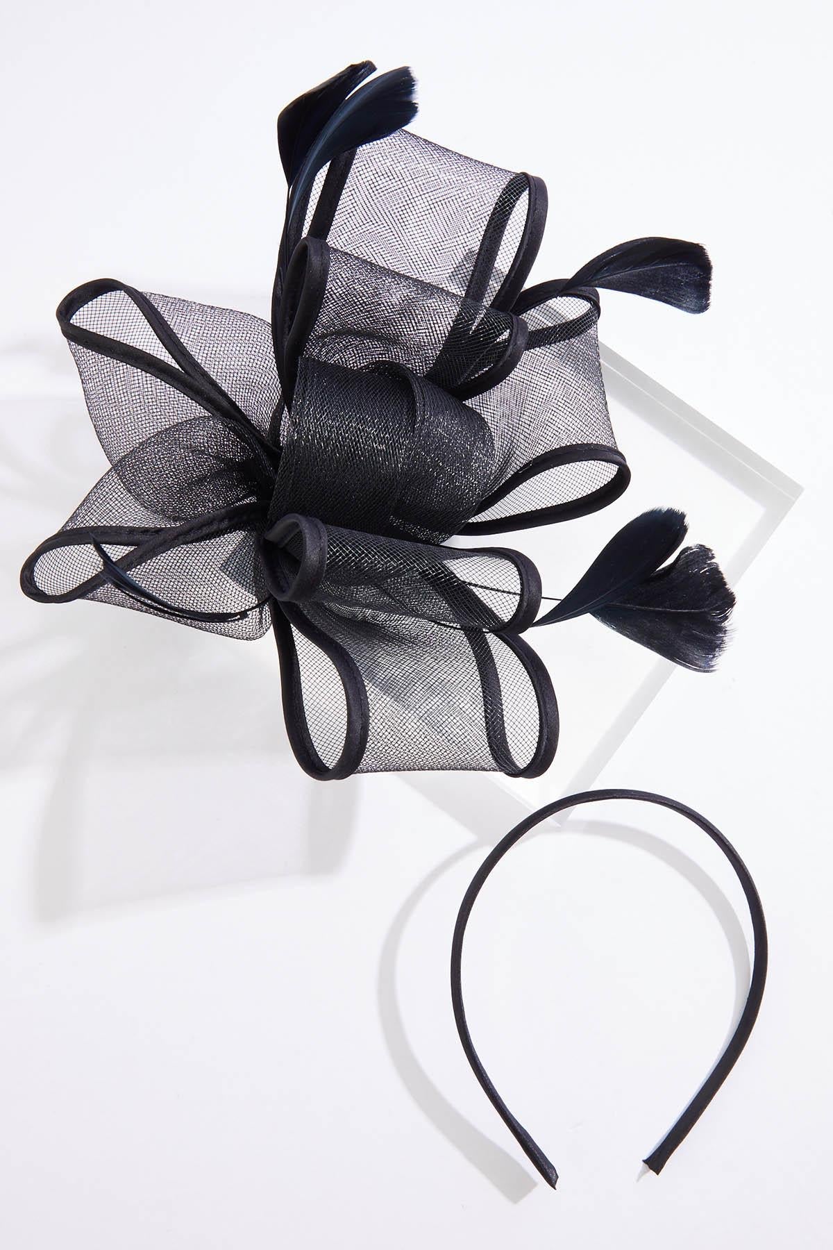 Cato Fashions Layered Mesh Bow Feather Fascinator