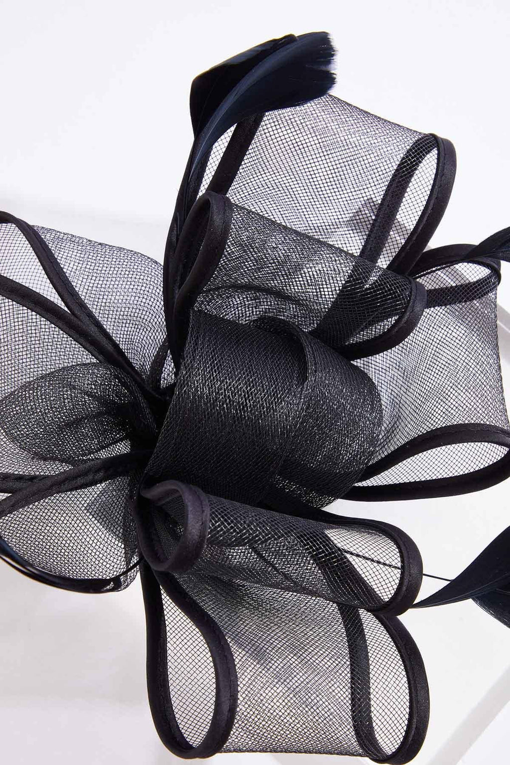 Cato Fashions Layered Mesh Bow Feather Fascinator