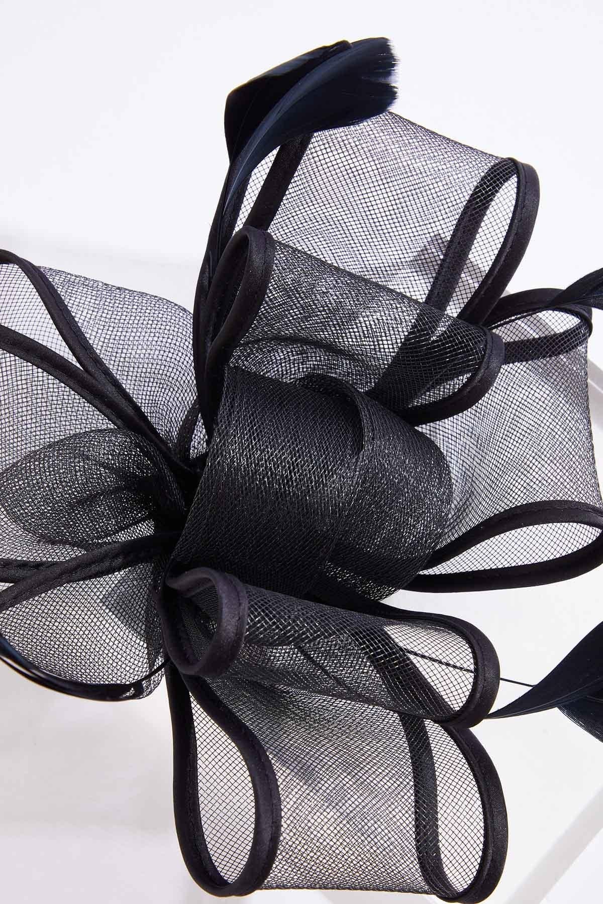Cato Fashions Layered Mesh Bow Feather Fascinator