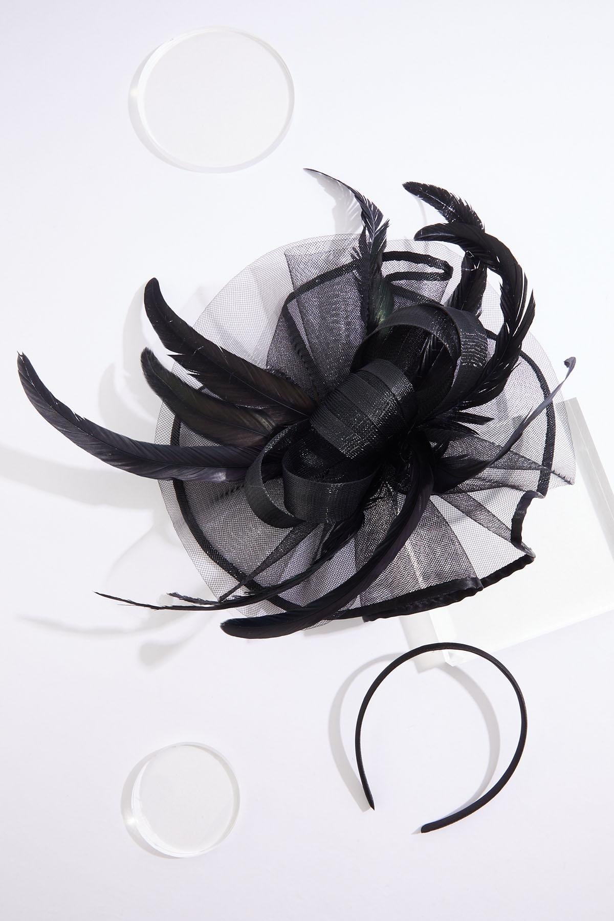 Cato Fashions Oversized Feather Mesh Bow Fascinator