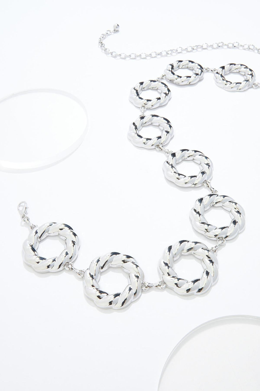 Cato Fashions Plus Size Textured Metal Ring Chain Belt
