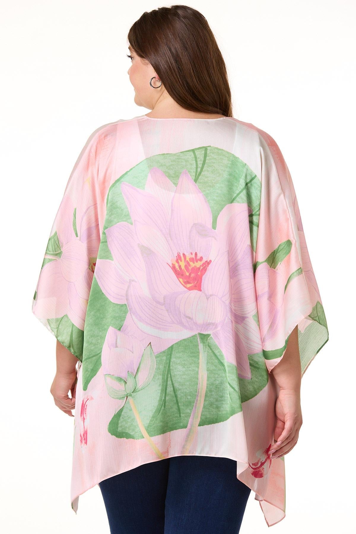 Cato Fashions Silky Floral Kimono