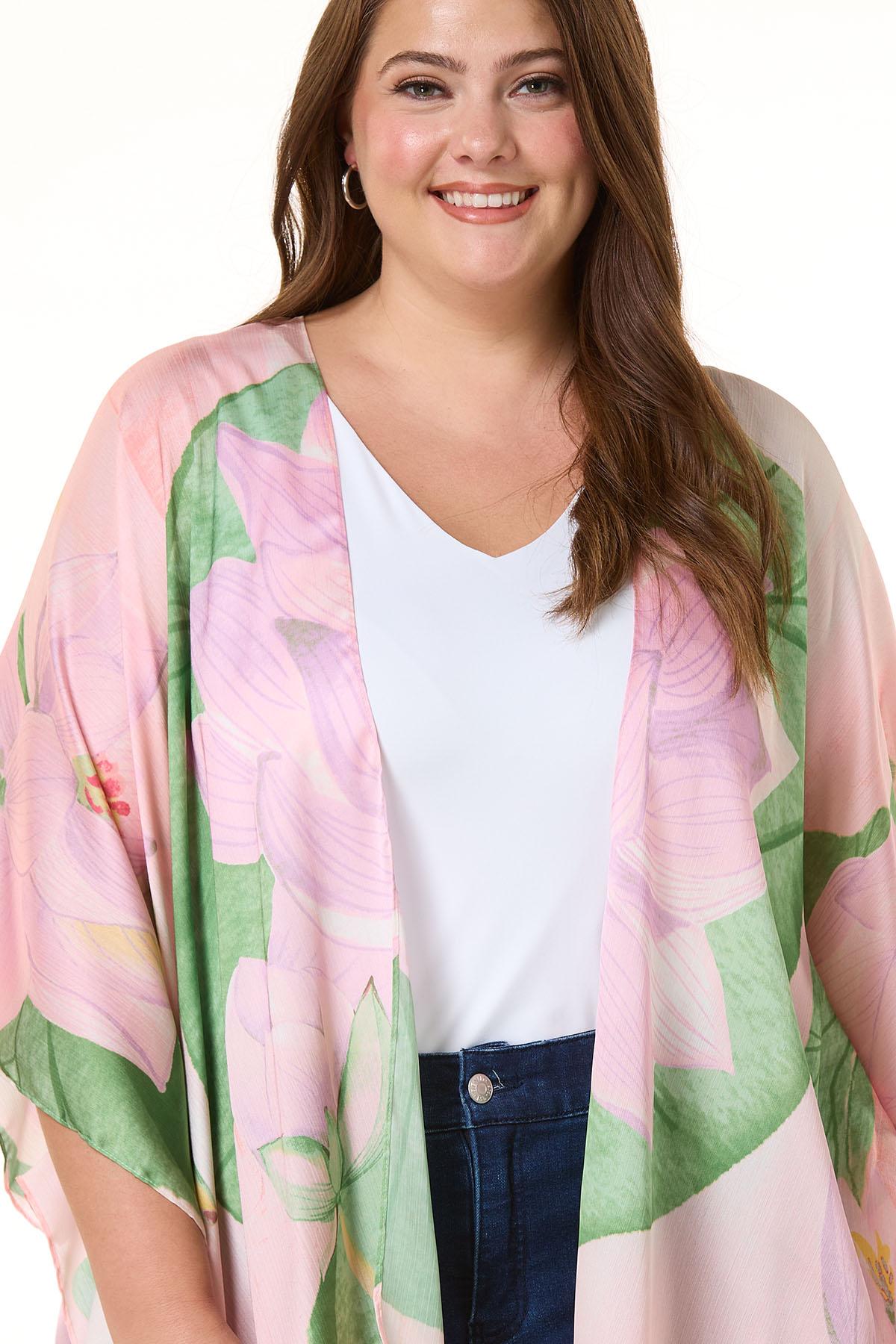 Cato Fashions Silky Floral Kimono