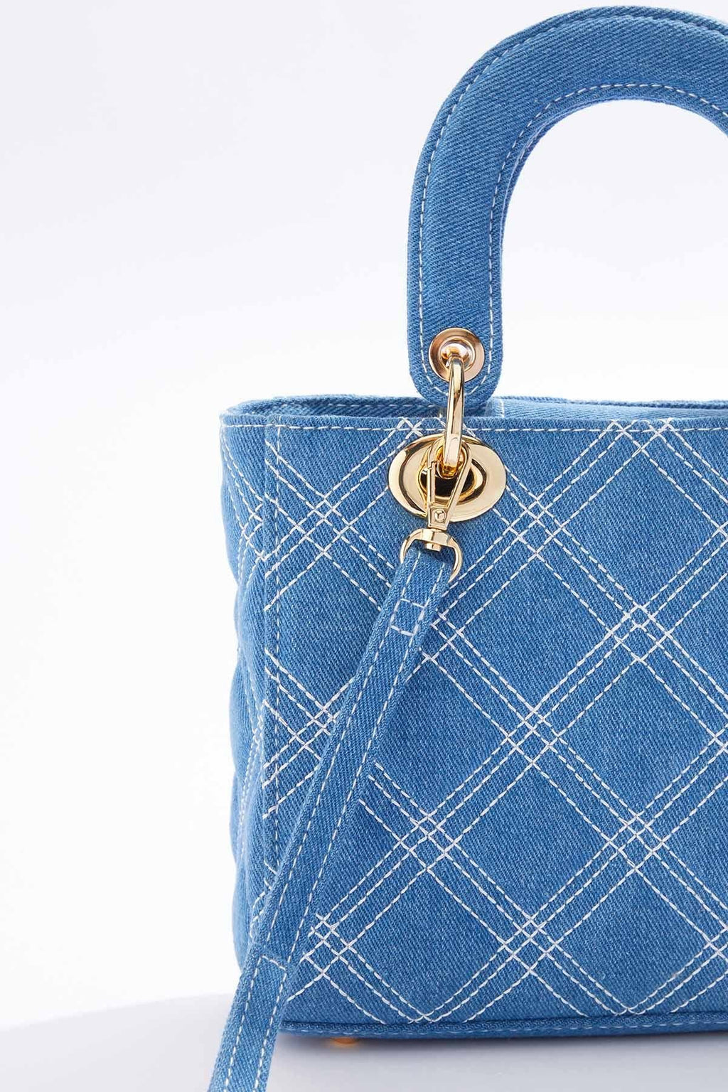 Cato Fashions Quilted Denim Handle Crossbody