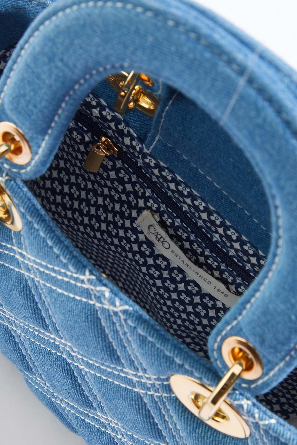 Cato Fashions Quilted Denim Handle Crossbody