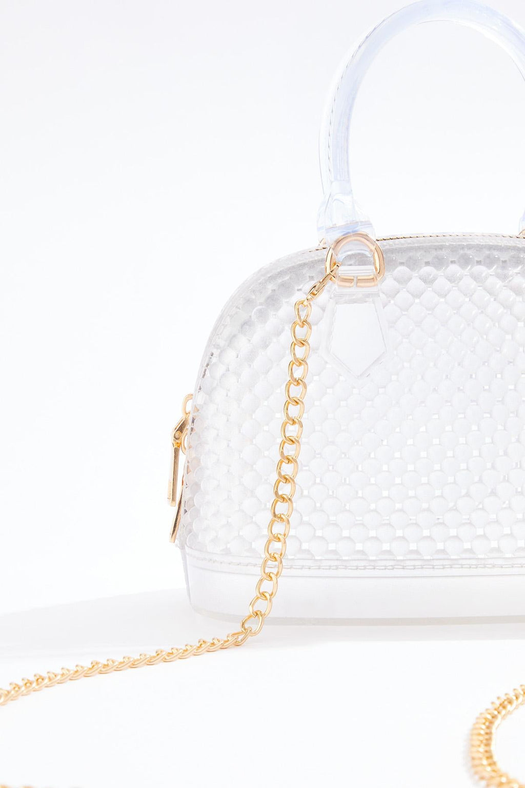 Cato Fashions Clear Bubble Textured Jelly Mini Satchel