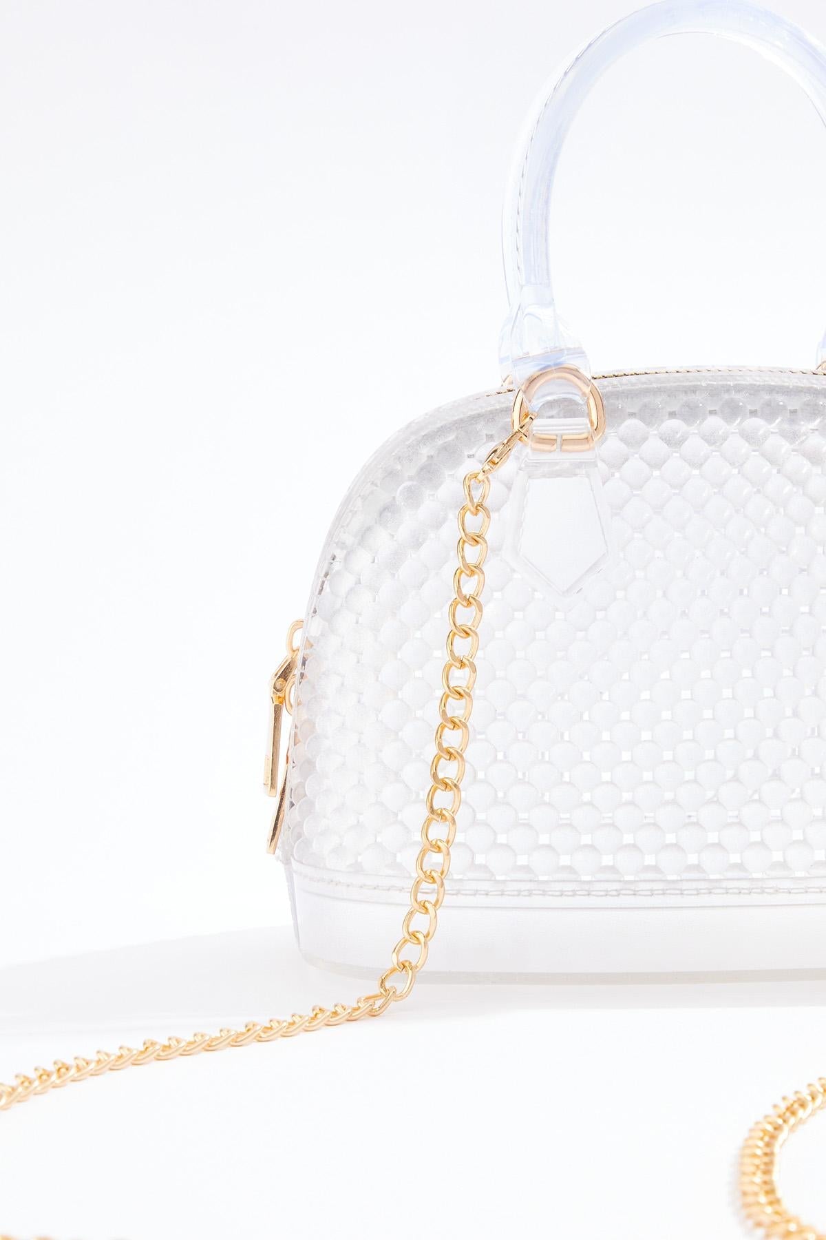 Cato Fashions Clear Bubble Textured Jelly Mini Satchel