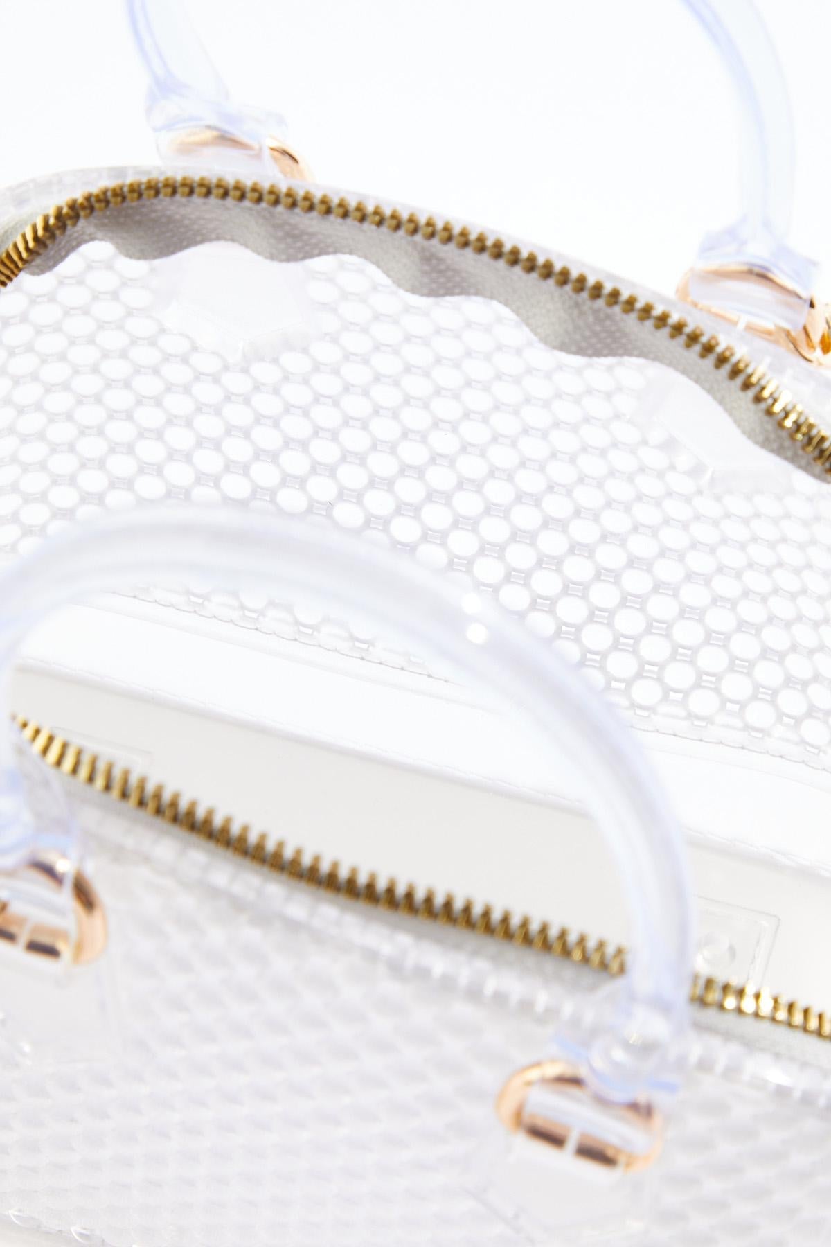 Cato Fashions Clear Bubble Textured Jelly Mini Satchel
