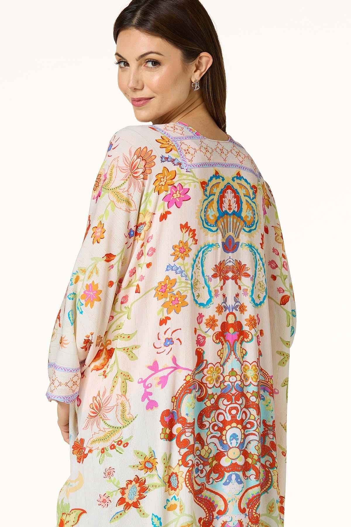Cato Fashions Gilded Floral Kimono