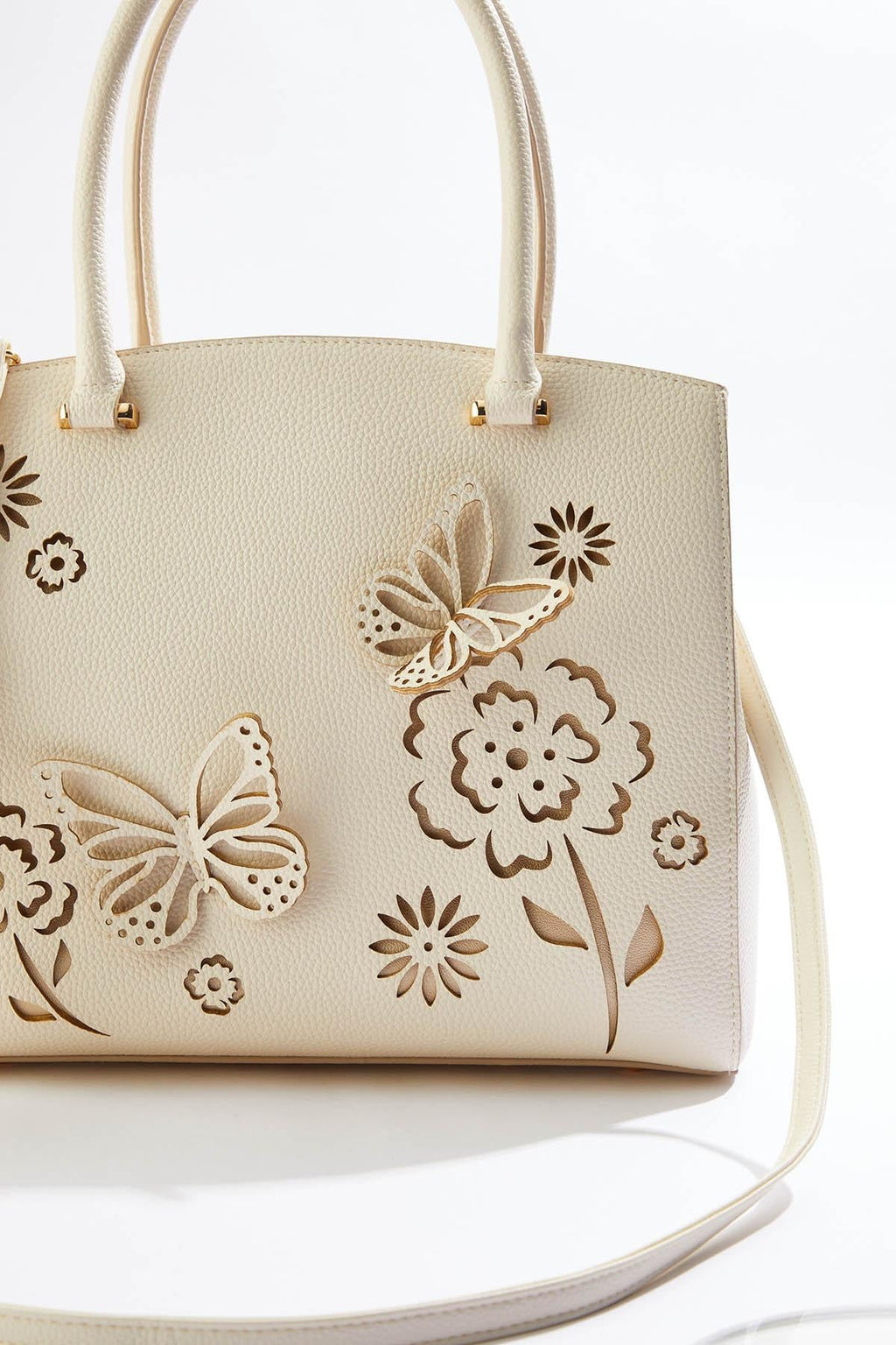 Cato Fashions Laser Cut Floral Butterfly Satchel