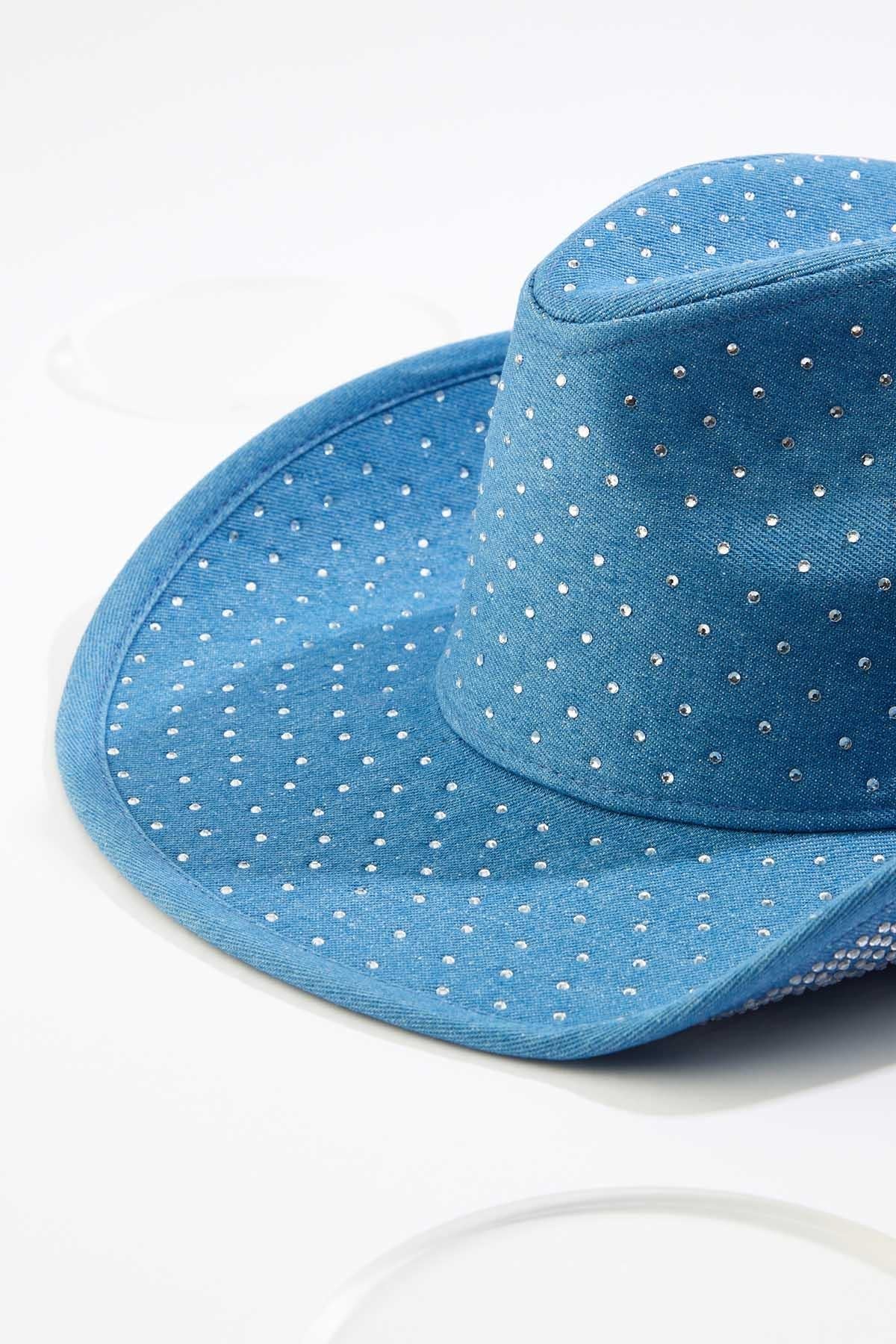 Cato Fashions Rhinestone Embellished Denim Cowboy Hat