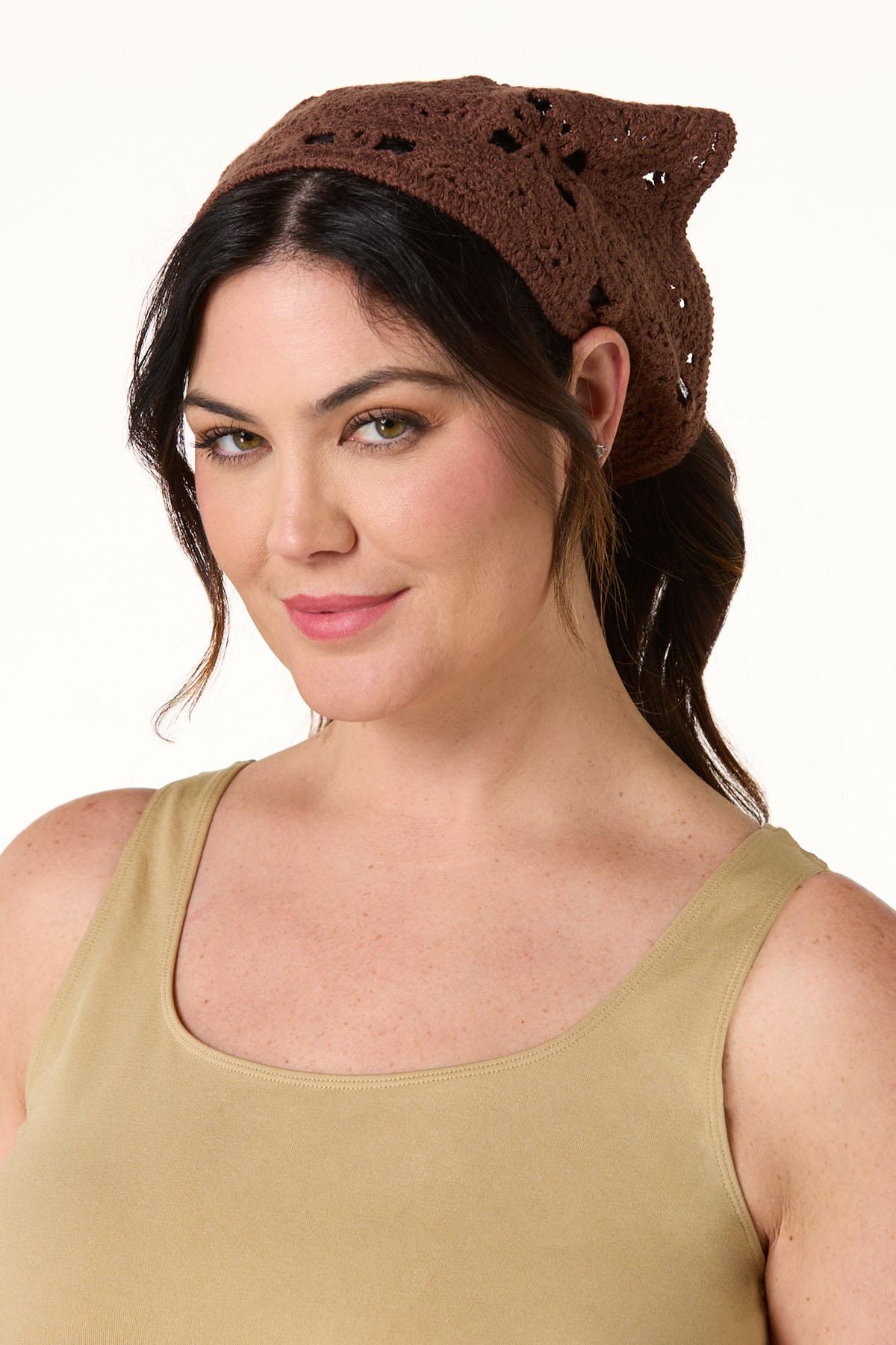 Cato Fashions Rodeo Brown Crochet Head Wrap