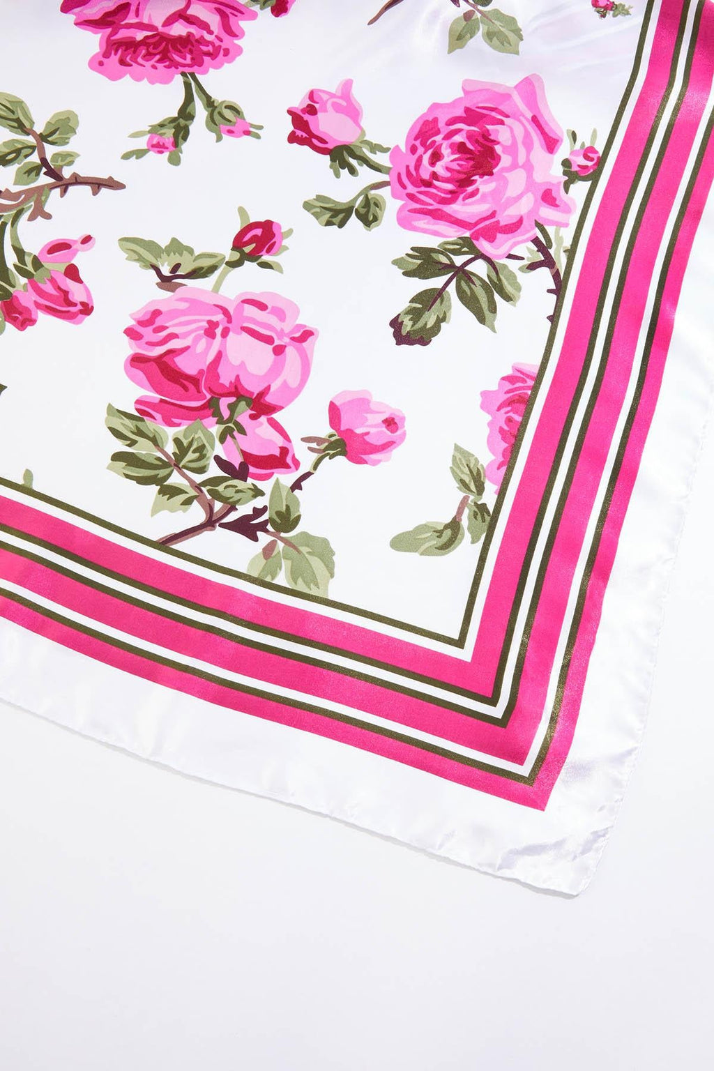 Cato Fashions Rose Printed Silky Square Scarf