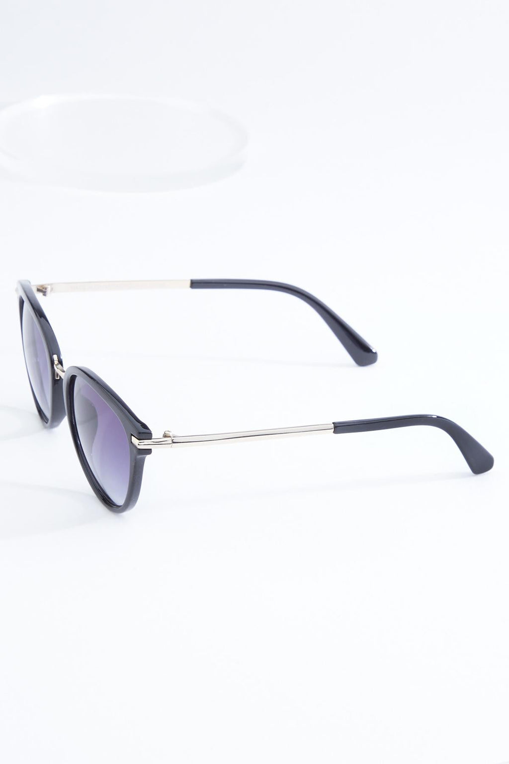 Cato Fashions Round Black Metal Sunglasses