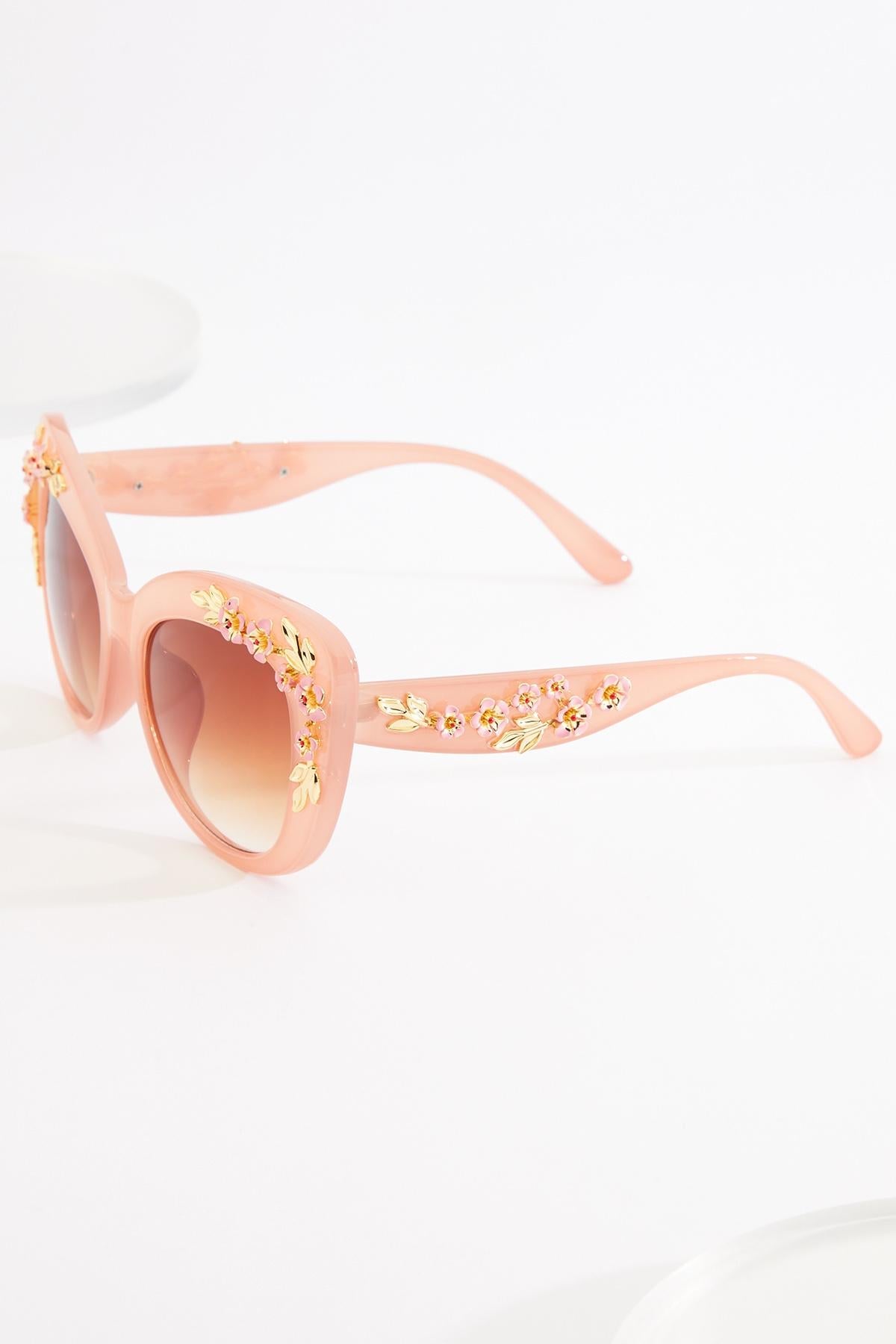 Cato Fashions Pink Rose Embellished Cat Eye Sunglasses