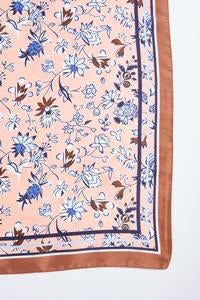 Cato Fashions Pink Floral Satin Square Scarf