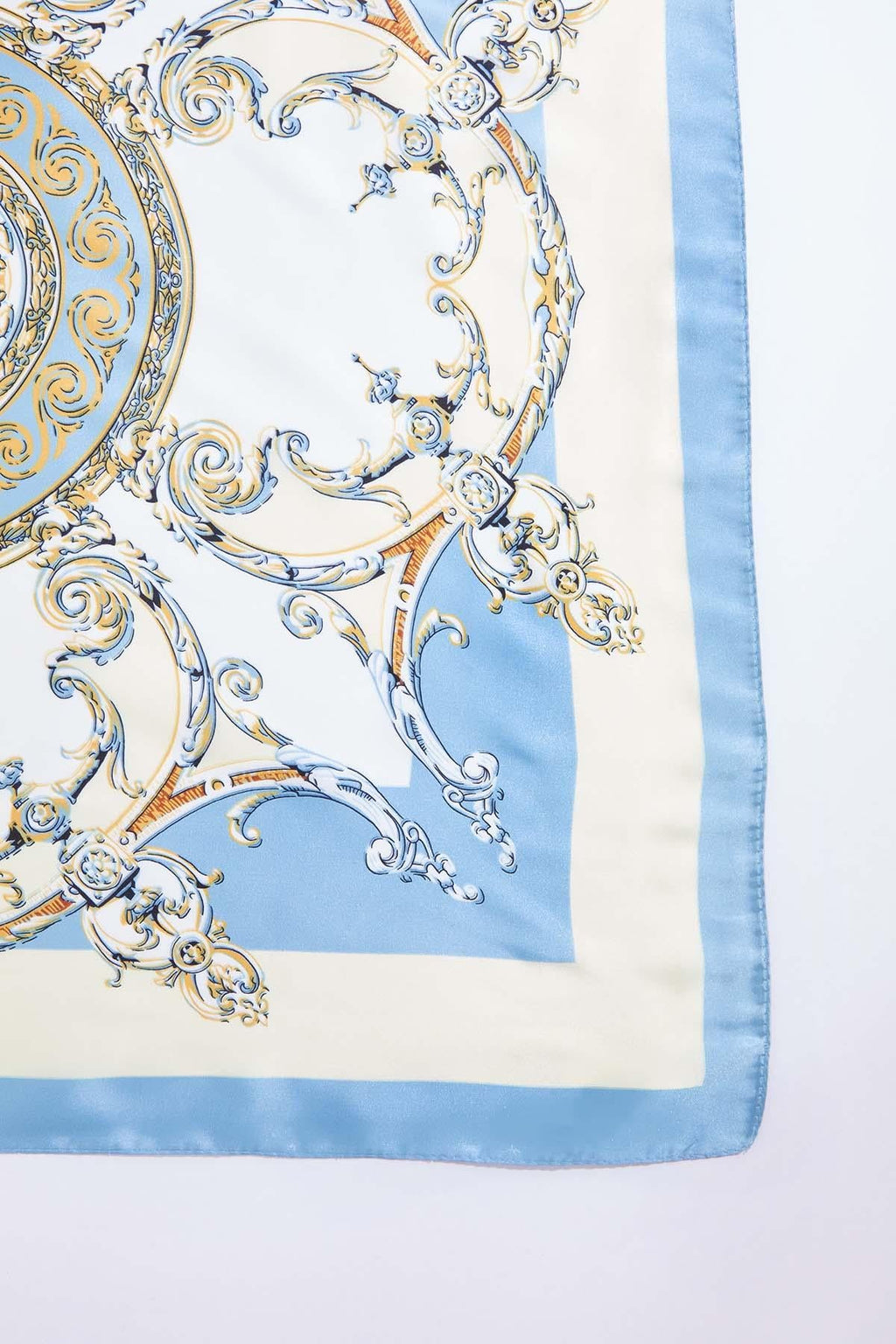 Cato Fashions Blue Printed Satin Square Scarf