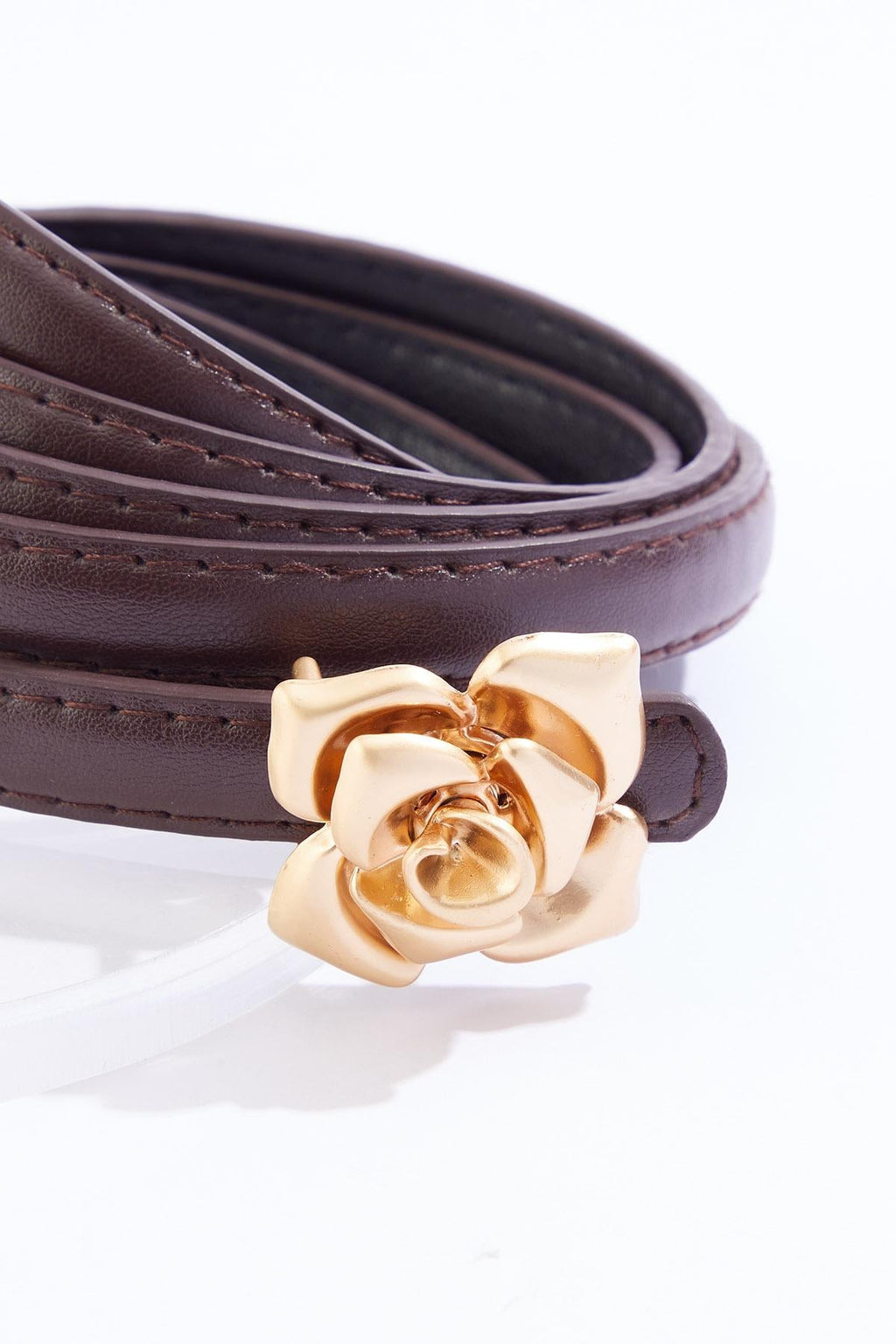 Cato Fashions Plus Size Gold Flower Buckle Belt