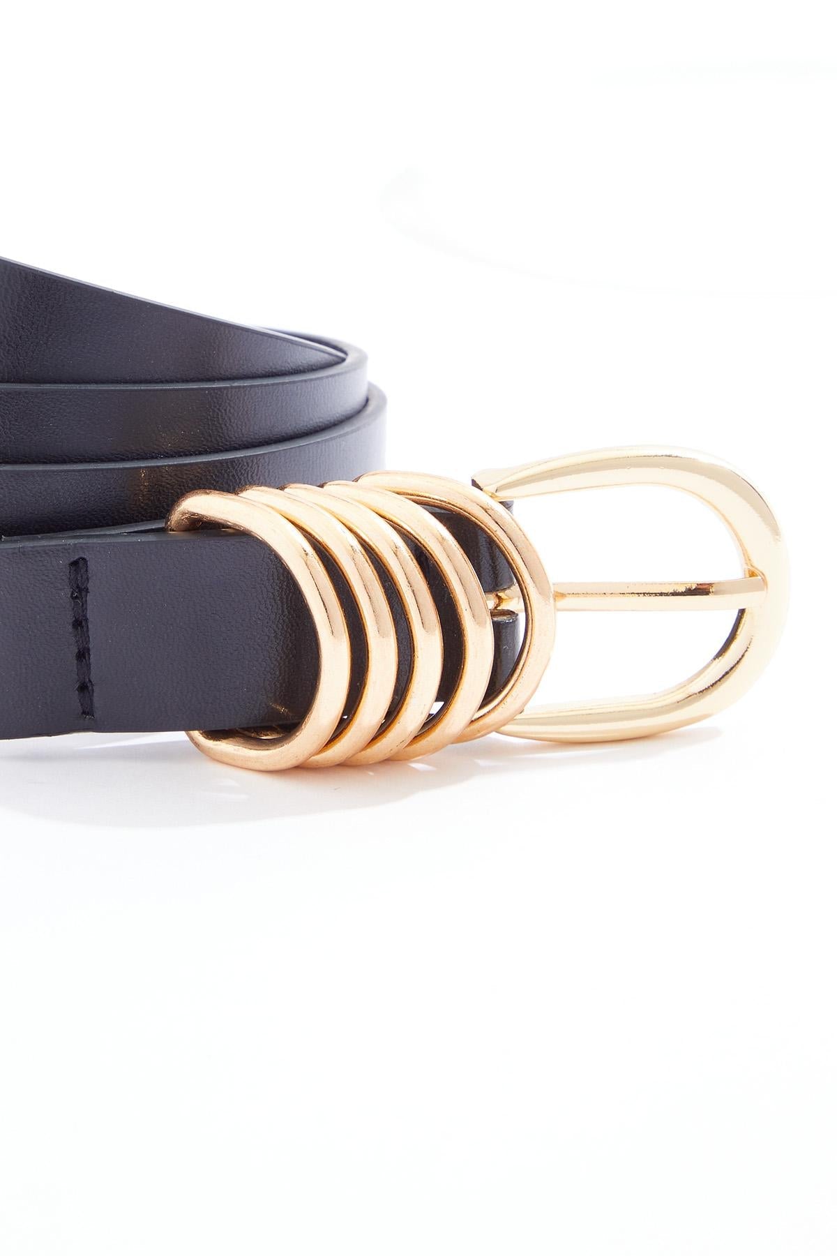Cato Fashions Multi Ring Faux Leather Belt