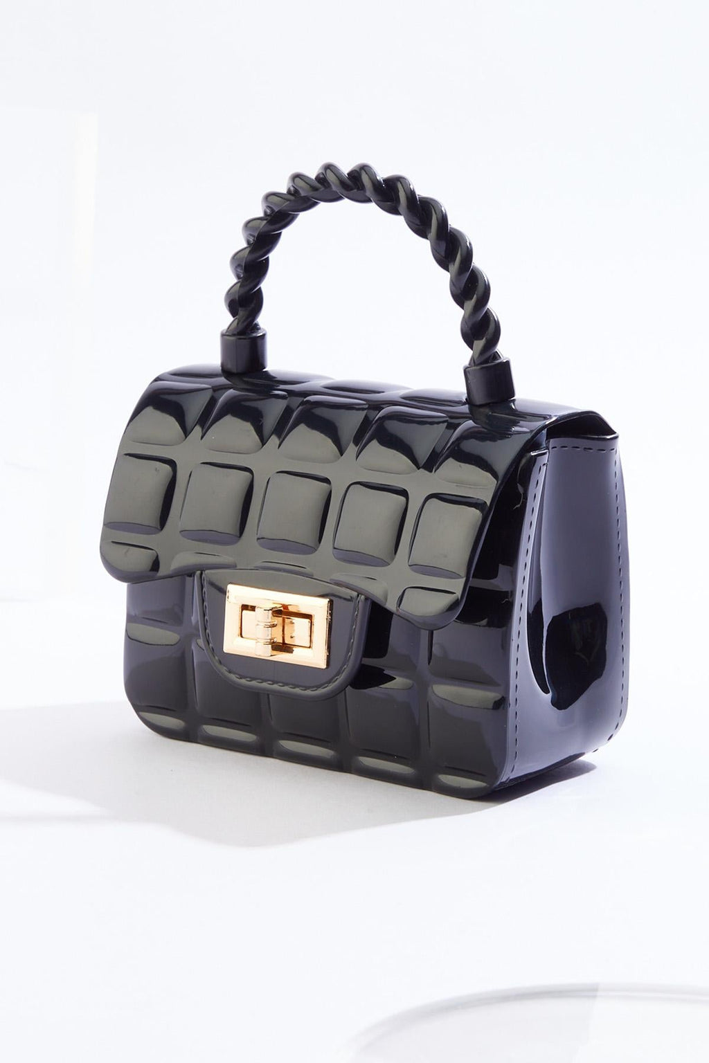 Cato Fashions Quilted Jelly Twist Handle Mini Bag