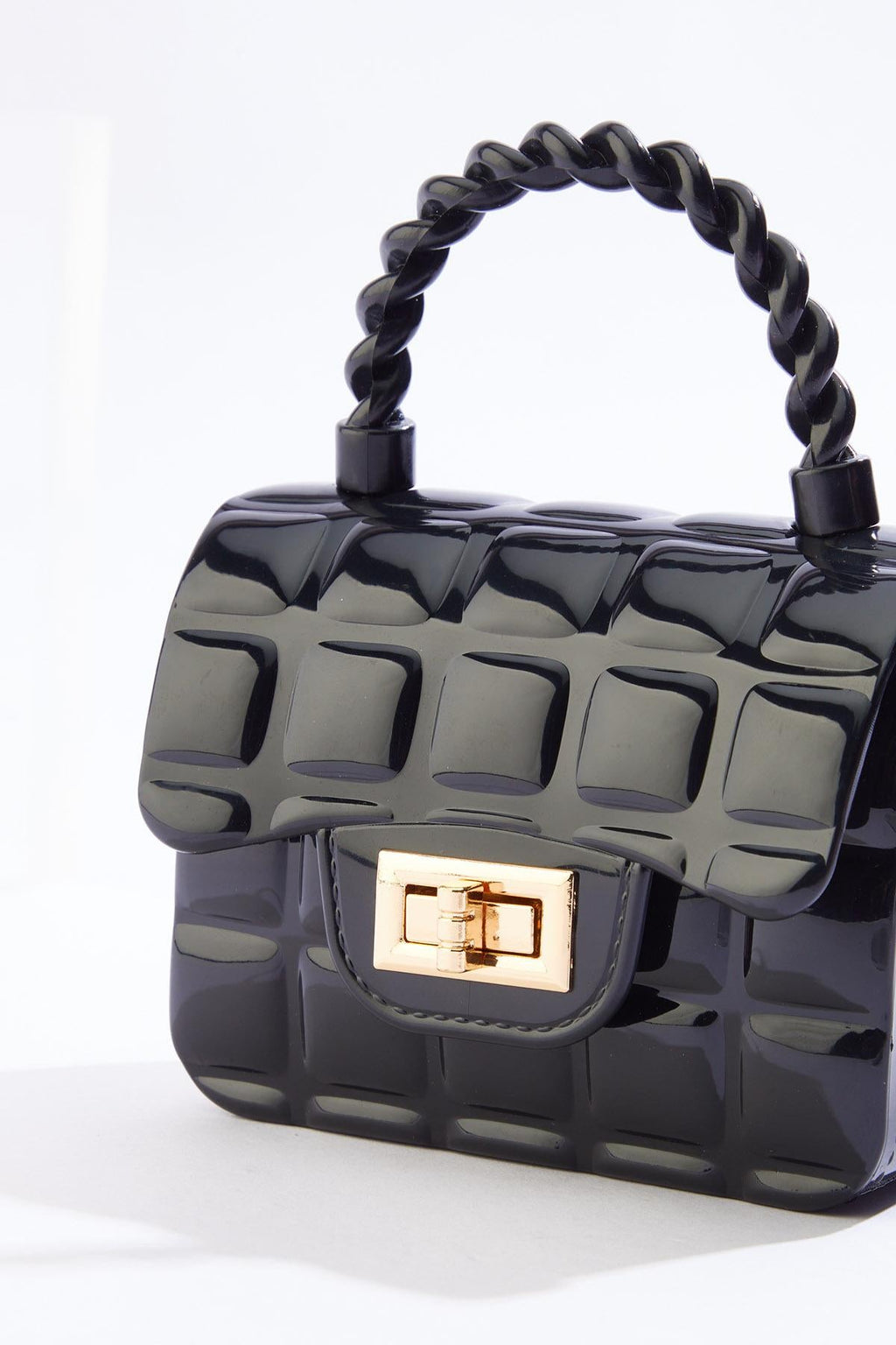 Cato Fashions Quilted Jelly Twist Handle Mini Bag