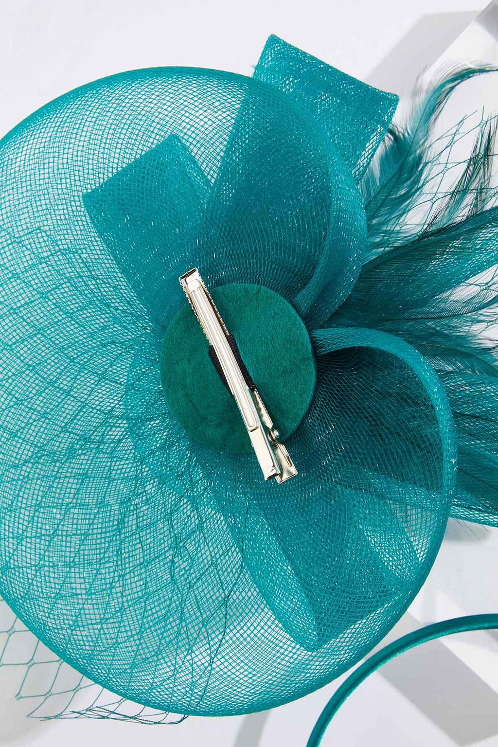 Cato Fashions Green Rosette Mesh Veil Fascinator