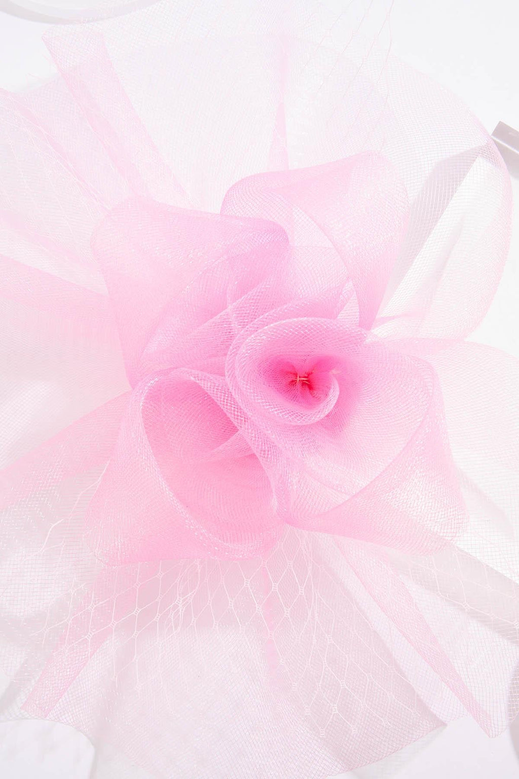 Cato Fashions Pink Rosette Mesh Veil Fascinator