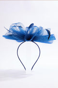 Cato Fashions Navy Pleated Feather Bow Fascinator