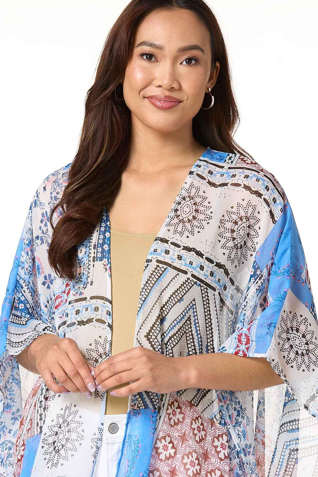 Cato Fashions Patchwork Print Kimono