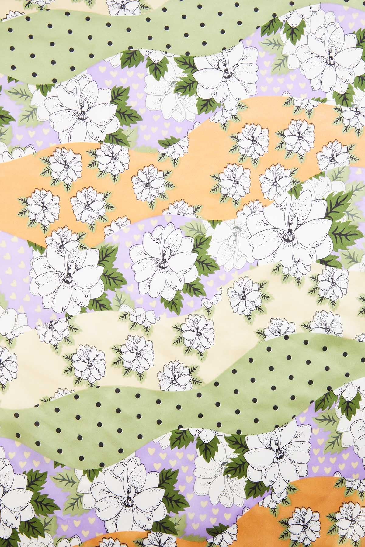 Cato Fashions Floral Patchwork Satin Square Scarf